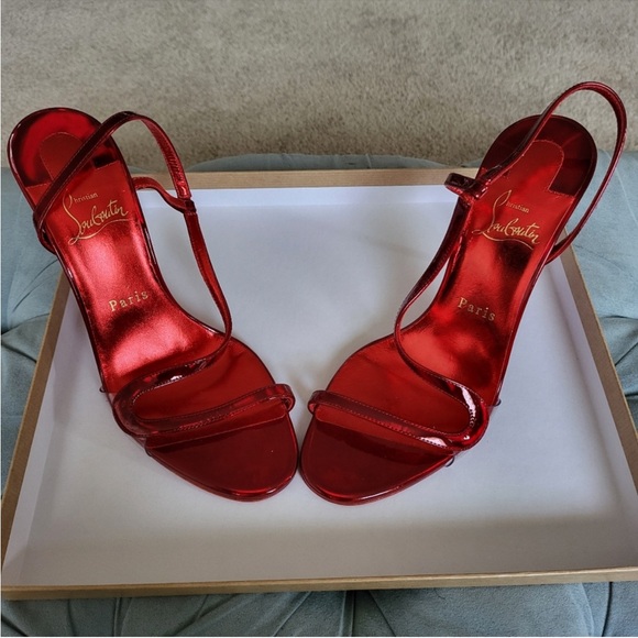 Christian Louboutin Glossy Red Heels - Picture 1 of 7